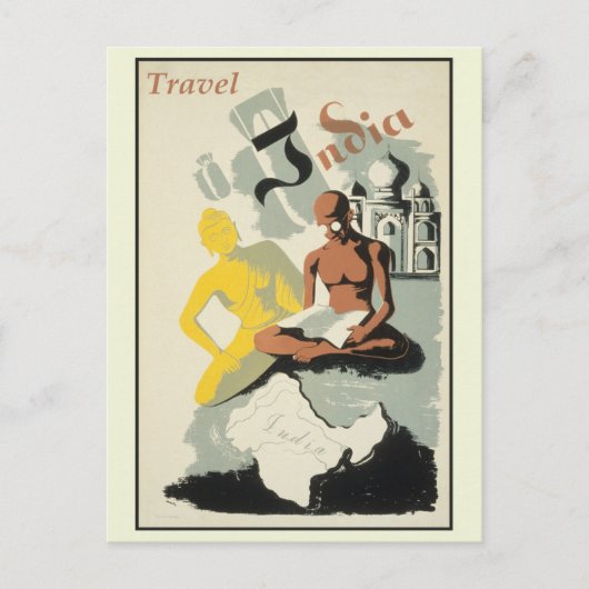 Indiase reisposter Briefkaart (Voorkant)