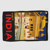 Indiase reisposter Indiase vintage kunst Golfhanddoek (Horizontaal)