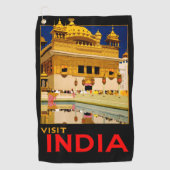 Indiase reisposter Indiase vintage kunst Golfhanddoek (Voorkant)