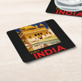 Indiase reisposter Indiase vintage kunst Kartonnen Onderzetters (Schuin)