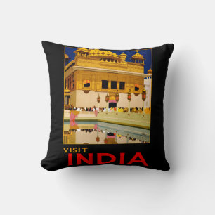 Indiase reisposter Indiase vintage kunst Kussen