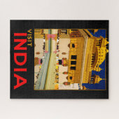 Indiase reisposter Indiase vintage kunst Legpuzzel (Horizontaal)