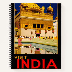 Indiase reisposter Indiase vintage kunst Notitieboek