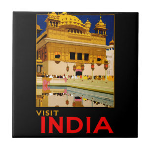Indiase reisposter Indiase vintage kunst Tegeltje