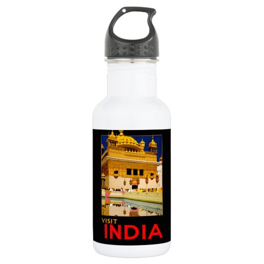 Indiase reisposter Indiase vintage kunst Waterfles (Voorkant)
