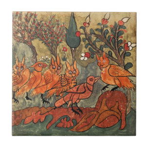 Indiase renaissance kraaiuilen tegeltje