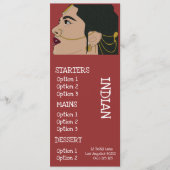 Indiase restaurant dinermenu menu (Voorkant)
