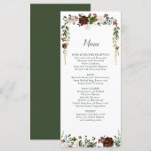 Indiase rode ivoor bosgroene bloemenslinger menu (Voorkant / Achterkant)