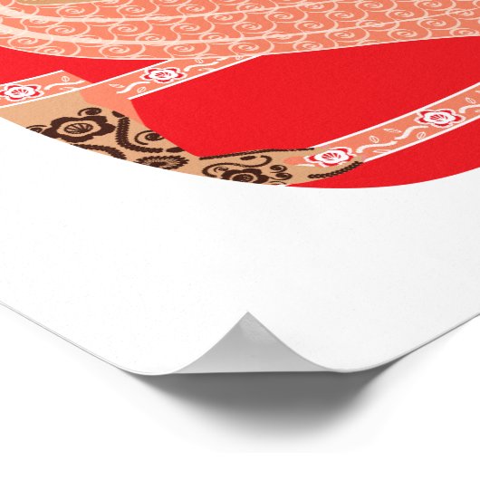 Indiase (Rode) Matryoshka Poster (Hoek)