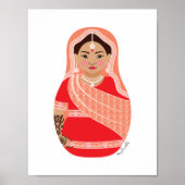 Indiase (Rode) Matryoshka Poster (Voorkant)