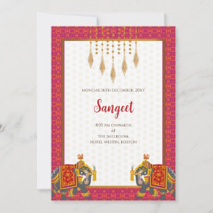 Indiase Sangeet uitnodiging & Indiase trouwkaarten
