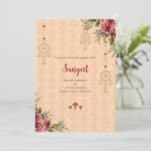 Indiase Sangeet uitnodiging & Indiase trouwkaarten (Staand voorkant)