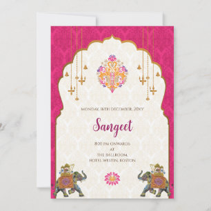 Indiase Sangeet uitnodiging & Indiase trouwkaarten