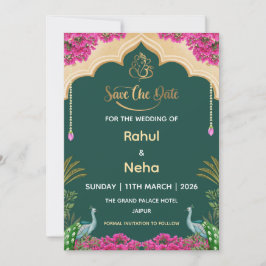 Indiase Save the Date kaart, Trouwkaart Kaart