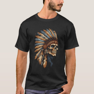 Indiase schedel Indiase hoofdtooi schedel Chief vo T-shirt