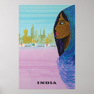 Indiase Schildering Reisposter Indiase Kunstprint Poster