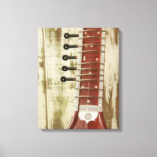 Indiase Sitar Snaarinstrument Canvas Afdruk (Voorkant)