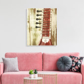 Indiase Sitar Snaarinstrument Canvas Afdruk (Insitu (Woonkamer))
