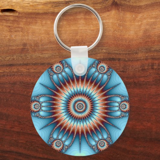 Indiase Sleutelhanger van koper en Turquoise (Voorkant)