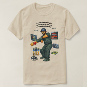 Indiase software engineer programmeur speelt crick t-shirt