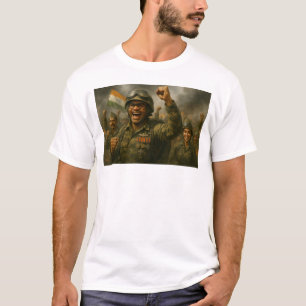 Indiase soldaten vieren zegetocht op slagveld t-shirt
