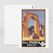 Indiase staatsspoorwegen bezoeken India Delhi Briefkaart (Voorkant / Achterkant)