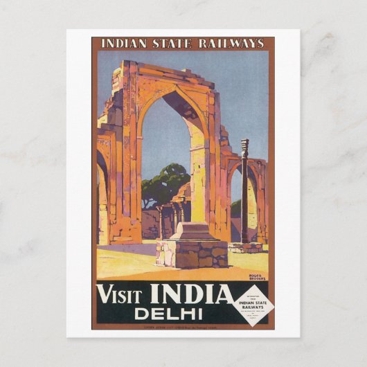 Indiase staatsspoorwegen bezoeken India Delhi Briefkaart (Voorkant)