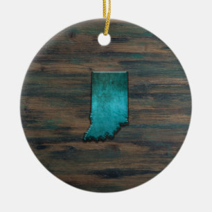 Indiase staatsvorm Blauwgroen Keramisch Ornament