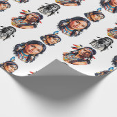 Indiase stam patroonontwerp cadeaupapier (Hoek)