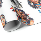 Indiase stam patroonontwerp cadeaupapier (Rol Hoek)