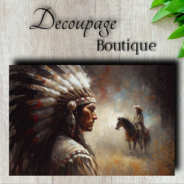 Indiase Stamhoofd Decoupage Tissuepapier