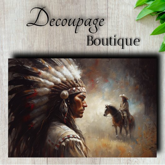 Indiase Stamhoofd Decoupage Tissuepapier