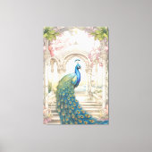Indiase stijl bloementuin Peacock Canvas Afdruk (Voorkant)