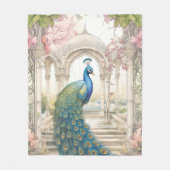  Indiase stijl bloementuin Peacock Fleece Deken (Voorkant)