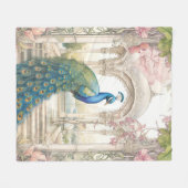  Indiase stijl bloementuin Peacock Fleece Deken (Voorkant (Horizontaal))
