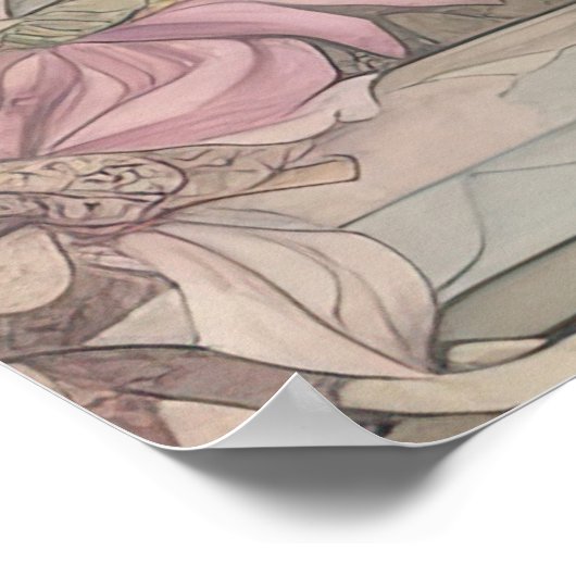  Indiase stijl bloementuin Peacock Poster (Hoek)