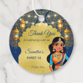 Indiase stijl meisjes verjaardagsfeestje dank u gu bedankjes labels (Voorkant)