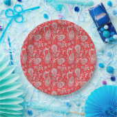 Indiase stijl paisley bloemmotief naadloos patroon papieren bordje (Feest)