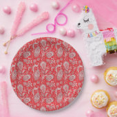Indiase stijl paisley bloemmotief naadloos patroon papieren bordje (Feest)