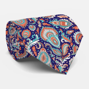 Indiase stijl paisley bloemmotief naadloos patroon stropdas