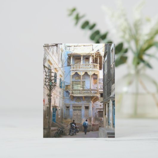 Indiase straatscène briefkaart (Staand voorkant)