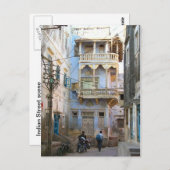 Indiase straatscène briefkaart (Voorkant / Achterkant)