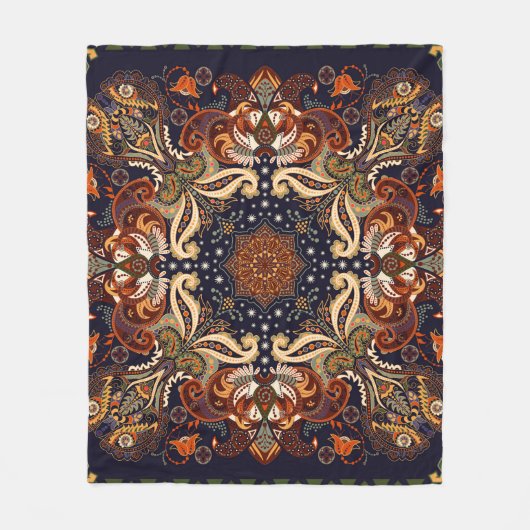 Indiase symmetrie:  etnische Ornament Fleece Deken (Voorkant)
