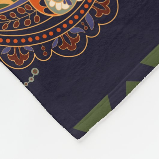 Indiase symmetrie:  etnische Ornament Fleece Deken (Hoek)