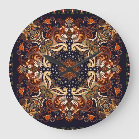 Indiase symmetrie:  etnische Ornament Grote Klok (Voorkant)