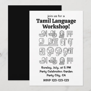 Indiase Taal Tamil Taal Workshop Kaart