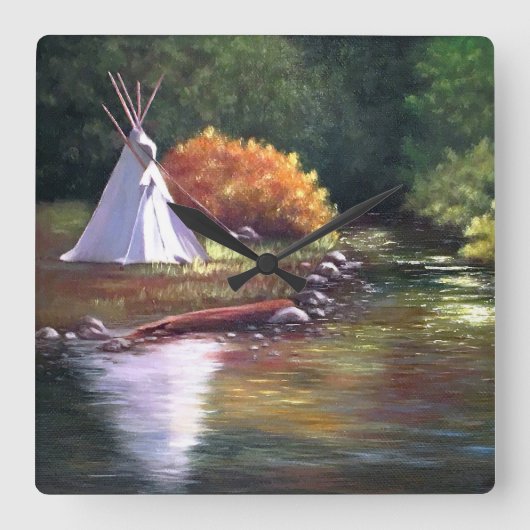 Indiase Tee Pee wandklok (Voorkant)