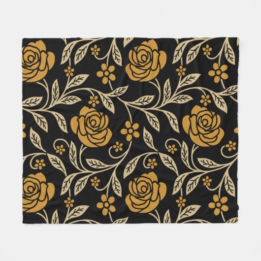 Indiase textiel: traditionele bloemennaadloos. fleece deken (Voorkant (Horizontaal))