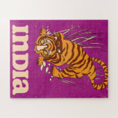 Indiase Tijger Vintage reisposter Legpuzzel (Horizontaal)