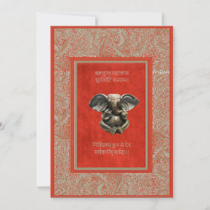 Indiase traditionele Ganesh-huwelijksuitnodigingsk Kaart
